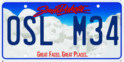 SD license plate 0SLM34