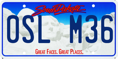 SD license plate 0SLM36