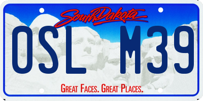SD license plate 0SLM39