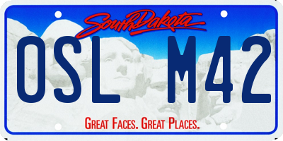 SD license plate 0SLM42