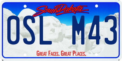 SD license plate 0SLM43