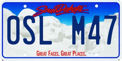 SD license plate 0SLM47