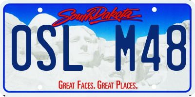 SD license plate 0SLM48