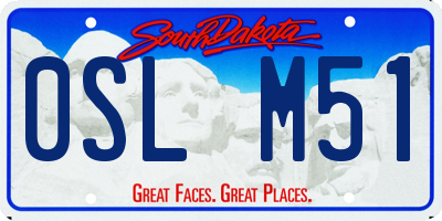 SD license plate 0SLM51