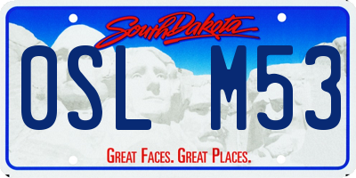 SD license plate 0SLM53
