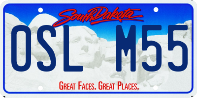SD license plate 0SLM55