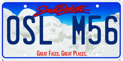 SD license plate 0SLM56
