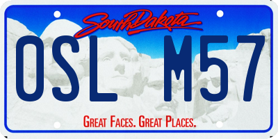 SD license plate 0SLM57