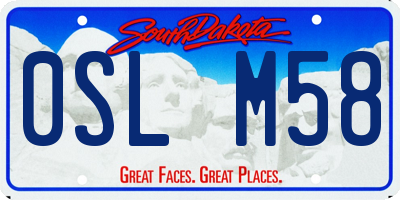 SD license plate 0SLM58