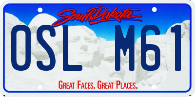 SD license plate 0SLM61