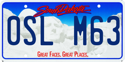 SD license plate 0SLM63
