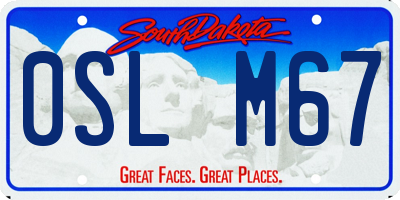 SD license plate 0SLM67