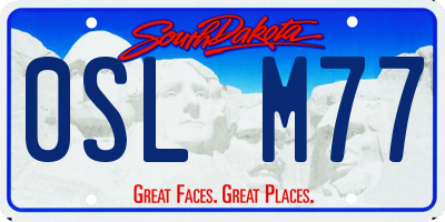 SD license plate 0SLM77
