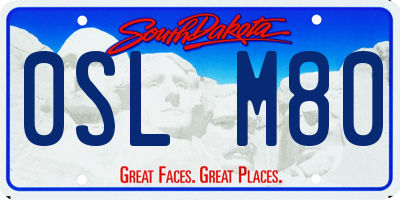 SD license plate 0SLM80