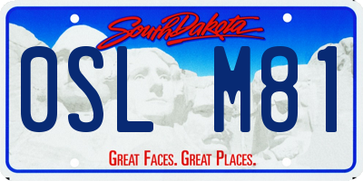 SD license plate 0SLM81