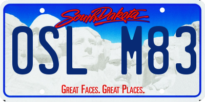SD license plate 0SLM83