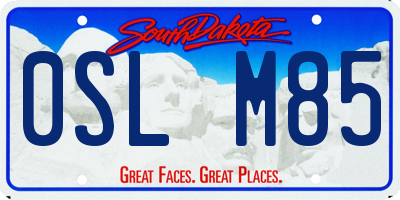 SD license plate 0SLM85