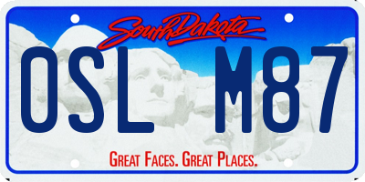 SD license plate 0SLM87
