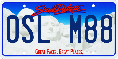 SD license plate 0SLM88