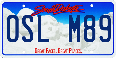 SD license plate 0SLM89