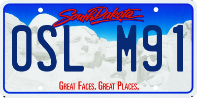 SD license plate 0SLM91