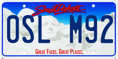 SD license plate 0SLM92