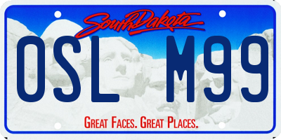 SD license plate 0SLM99