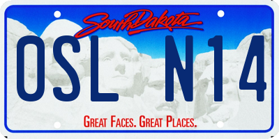 SD license plate 0SLN14
