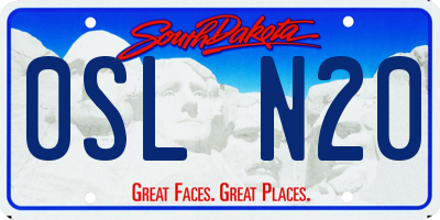 SD license plate 0SLN20