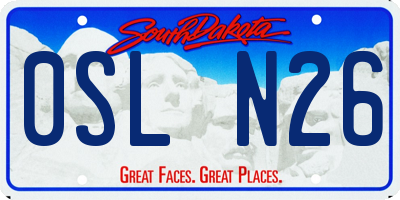 SD license plate 0SLN26