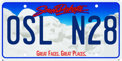 SD license plate 0SLN28