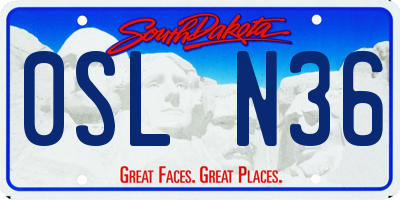 SD license plate 0SLN36