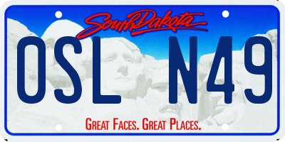 SD license plate 0SLN49