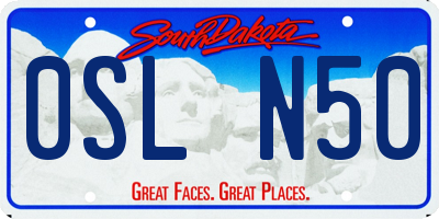 SD license plate 0SLN50