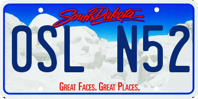 SD license plate 0SLN52
