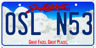 SD license plate 0SLN53