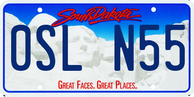 SD license plate 0SLN55