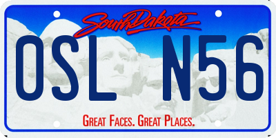 SD license plate 0SLN56