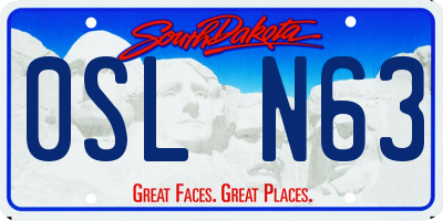SD license plate 0SLN63