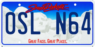 SD license plate 0SLN64