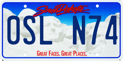 SD license plate 0SLN74