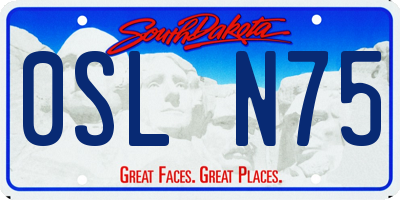 SD license plate 0SLN75