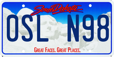 SD license plate 0SLN98