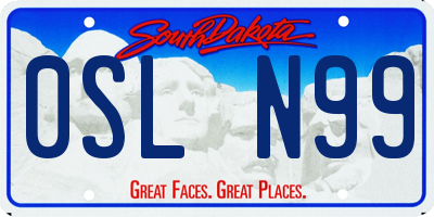 SD license plate 0SLN99