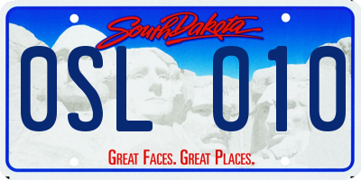 SD license plate 0SLO10