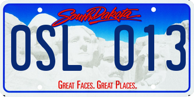SD license plate 0SLO13