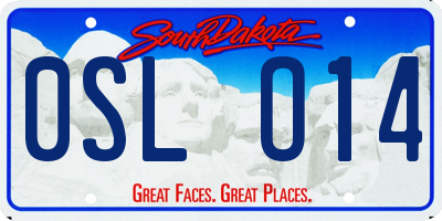 SD license plate 0SLO14