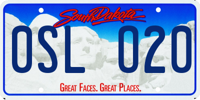 SD license plate 0SLO20