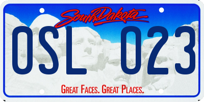 SD license plate 0SLO23
