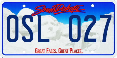 SD license plate 0SLO27